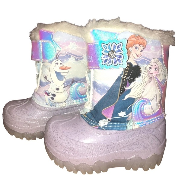 Disney Frozen Snow Boots Toddler Light Up Fur Lined Character Size 5 - Picture 3 of 9